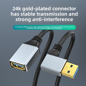 Câble d'extension <span class=keywords><strong>USB</strong></span> 3.0 mâle-<span class=keywords><strong>femelle</strong></span> en alliage d'aluminium pour clavier d'ordinateur portable, souris, clé <span class=keywords><strong>USB</strong></span> et chargement - Product Image 3