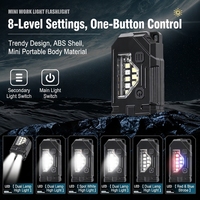 Mini lampe torche multifonctionnelle EDC avec base magnétique, lumière latérale COB, ABS, rechargeable par USB, indice de protection IP44, faisceau réglable, randonnée en plein air