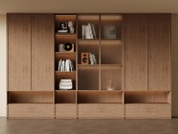 Estantería de estudio de estilo italiano moderno personalizada de fábrica, armario decorativo, estante de armario lateral, mesa y silla, un diseño gratuito