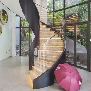 Escalera Interior Personalizada para Casa <span class=keywords><strong>Alucasa</strong></span>, Escalera Circular Moderna en Espiral para Interiores de Villa, Escaleras de Hierro de Lujo de Foshan - Product Image 2