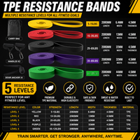 Juego de Bandas de Resistencia TPE con Logotipo Personalizado, Sin Látex, 5 Niveles de Elasticidad, para Ejercicios de Yoga y Fitness, Venta al Por Mayor, OEM