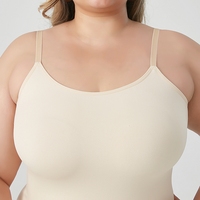 Body moldeador de mujer con cuello redondo, corte bajo, ceñido a la cintura, sin costuras, estilo tirantes, de nailon y elastano, con control abdominal elástico