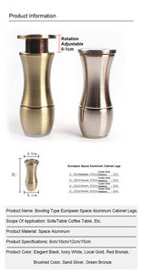 Patas de aluminio para sofá, forma de bola de bolos, muebles de Metal ajustables, pies de armario para sala de estar, armario, patas de mesita de noche - Product Image 3