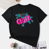 Cheer Stars Bleu Paillettes Rose Chaud Impression PU Cristal AB Hot Fix Strass Transfert De Chaleur Applique pour Chemise Sacs Soutien-Gorge De Sport