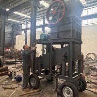 Petit concasseur à mâchoires mobile diesel pour pierres, 5-20tph, concasseur de minerai d'or, concasseur à mâchoires PE 250x400