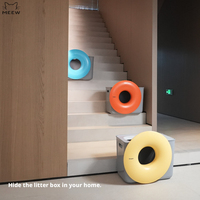 Litière pour chat de style meuble, grande, fermée, en forme de donut, avec logo personnalisé, pour chats d'intérieur