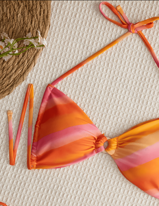Conjunto de Bikini con Estampado de Cerezas para Mujer, Traje de Baño de Dos Piezas con Tirantes Triangulares y Estampado Floral, OEM Personalizado XH031 - Product Image 5