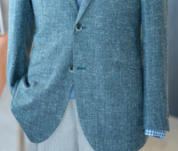 Traje de Negocios de Alta Calidad con Chaqueta de Color Especial, Blazer de Lino y Lana para Hombre, Blazer Cruzado, Conjuntos para Hombre de Talla Grande