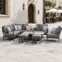 Nouveauté : Ensemble de meubles de jardin en aluminium moderne, luxueux, durable et confortable avec table relevable