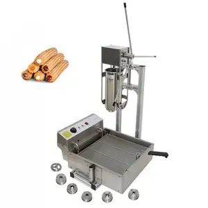 Small Manual automatic electric spanish churros making machine maker with gas fryer and for Electric churros deep fryer tank