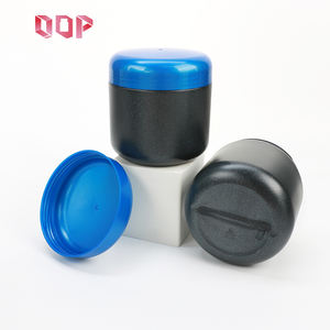 Pot en HDPE noir de qualité alimentaire 500cc 750cc 800cc avec couvercle bleu pour lait en poudre, crème cosmétique, complément alimentaire, emballage en vrac, stock disponible - Product Image 1