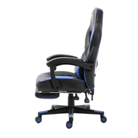 Chaise pivotante de jeu confortable pour bureau à domicile de style minimaliste avec repose-pieds et soutien lombaire en cuir synthétique