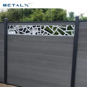 Lowes moldura de alumínio wpc madeira composta piquetes painéis de cerca composta 45mm com portão