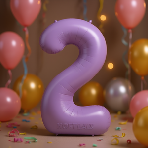 Party Love <b>Balloon</b> Number 2 Purple 1M Inflatable Party <b>Decoration</b> For Birthday Celebrations - Product Image 2