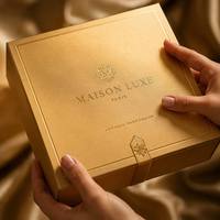 Papier spécial double face couché en résine or nacré 350 g/m² pour emballage de boîtes cadeaux rigides de luxe