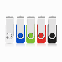 Flashdisk USB Putar Berbahan Metal USB2.0 USB3.0 Memory Stick Logo Custom Pen Drive 4GB sampai 128GB Hadiah Grosir