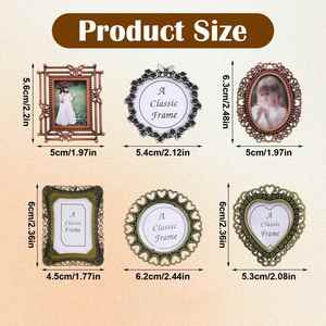 Antique Bronze Custom Silk Screen Printed Simple Photo Heart Pattern Round Tabletop Picture <b>Frame</b> for Promotional Home Ornaments - Product Image 2