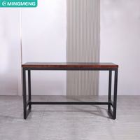 Mesa de Bar Moderna, Simple y Creativa, de Madera Maciza con Efecto Repujado, con Taburetes Altos para Hogar, Hotel y Espacios Comerciales
