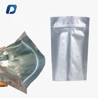Sacs en plastique en aluminium métallisé argenté à fermeture éclair pour emballages alimentaires légers personnalisés