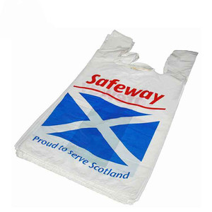 ถุงช้อปปิ้งสำหรับร้านขายของชำเกรดสูงถุงเสื้อยืดพลาสติก PE พิมพ์โลโก้ได้ตามต้องการ - Product Image 6