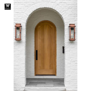 Porta d'<span class=keywords><strong>Ingresso</strong></span> in Legno dal Design Semplice con Arco, Porta Principale in Mogano con Motivo a Chevron, Porta in Legno Massiccio con Parte Superiore Arrotondata <span class=keywords><strong>per</strong></span> Decorazione <span class=keywords><strong>Casa</strong></span> - Product Image 4