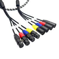 Cable XLR de 4 Canales, Cable Divisor de Conexión XLR Macho a Hembra con Código de Color, Cable de Micrófono Balanceado para Mezcladoras de DJ