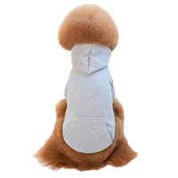 Sudadera con capucha de algodón cálido de color personalizado con descuento para mascotas pequeñas patrón sólido ropa de invierno y primavera para perros