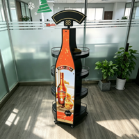 Exhibidor Metálico Personalizado con Ruedas y Portacarteles para Tiendas Minoristas, Cosméticos y Bebidas