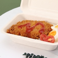 Récipient à lunch en papier de pulpe biodégradable respectueux de l'environnement avec couvercle Bagasse de canne à sucre 7X5 Boîte à bagasse à clapet alimentaire