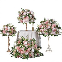 Vase Bouquet Floral Rose Verte en Soie Artificielle pour Centre de Table, Décoration de Mariage et Banquet