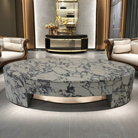 Vente en gros de meubles au design moderne table basse ronde en marbre avec pierre naturelle personnalisée