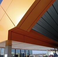 PRIMA - Revêtement mural coupe-feu en alliage d'aluminium et verre au design moderne, garantie 5 ans pour les bâtiments de centres commerciaux
