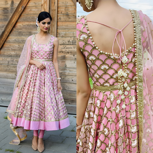 Beautiful Anarkali Gown for Parties <b>Modest</b> <b>Sets</b> with Sequence & Thread Work - Product Image 1