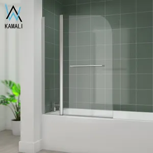 Kamali prezzo di fabbrica maniglia personalizzata porta per doccia a perno in vetro temperato senza telaio, schermo per doccia per vasca