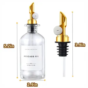 Hot Sale 300ml Sauce Oil Vinegar Dispenser Bottle Olive Oil And Vinegar Dispenser Glass Bottle With Pour Spout