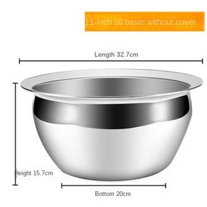 Olla con tapa para almacenamiento de aceite, cuenco grande de metal, cuenco de acero inoxidable para cenar, salsa de soja, ensalada de frutas, huevos, cuenco para mezclar - Product Image 3