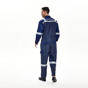 Overoles Hi Vis FR para hombre llama 100% algodón reflectante resistente al fuego ropa de trabajo de seguridad overoles azul marino CAT 2 - Product Image 4
