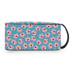 Portable Toiletry Bag Women Makeup Cosmetic Travel Case Hawaii Hua Pink Flower Small Pouch Custom Design Make up Pouch - Product Image 3