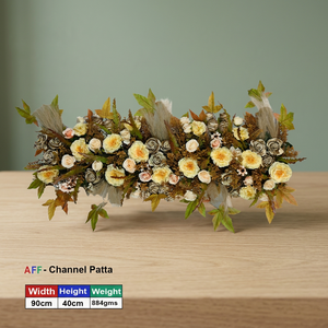 Fábrica de Flores Artificiales: Otoño Dorado, Bronce Antiguo y Dorado de Cosecha, Patta de Canal, Rosa Rústica y Hileras de Hierba de Pampas - Product Image 2