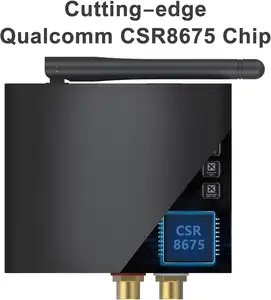 Özelleştirilmiş markalı Qualcomm CSR8675 Bluetooth V5.2 DAC aptX HD ses alıcısı için RCA optik AUX portu ile hoparlör