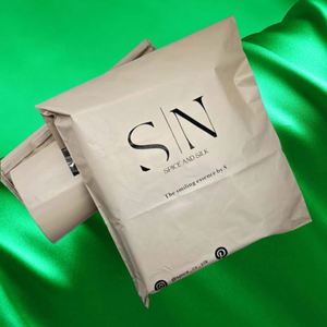 Fashion Design Plastic Beige Nude Mail Bag <b>Waterproof</b> Hair Packaging Bags Brown Express Bags for Shipping - Product Image 2