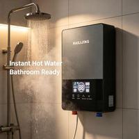 Chauffe-eau électrique instantané sans réservoir, fixation murale adhésive sans perçage, affichage numérique intelligent, pour salle de bain