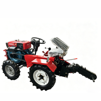 Rotocultivador diésel de 18 caballos de fuerza con tracción en las cuatro ruedas y transmisión por engranajes, de alta productividad, adecuado para granjas, huertos y jardines.