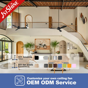 Ventilateur de plafond 1stshine, commande intelligente par application, pales en bois, moteur silencieux, ventilateur de plafond noir - Product Image 4