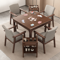 Table carrée en bois massif, table de jeu multi-usages pour cartes et échecs, table à manger carrée pour la maison