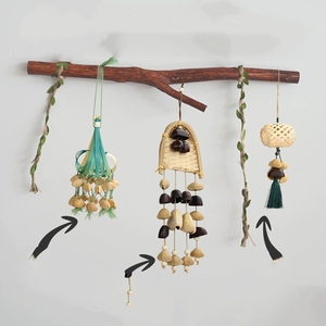 Wholesale Natural <b>Seed</b> Pod Bamboo Wind Chime Handicraft Hanging Ornament For Yoga Studio Garden Home Decor - Product Image 4