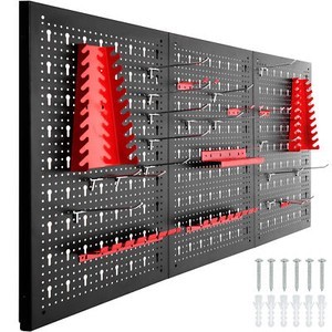 <span class=keywords><strong>Panel</strong></span> de <span class=keywords><strong>Herramientas</strong></span> Metálico Ajustable con Ganchos - Sistema de Almacenamiento Multifuncional con Tablero Perforado para el Hogar y el <span class=keywords><strong>Taller</strong></span> - Product Image 2