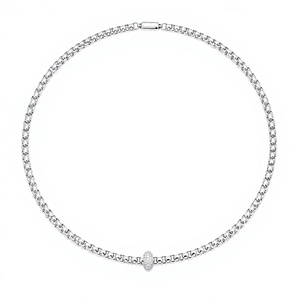 Collier en tungstène entrelacé style vigne italienne, serti de diamants, chaîne de clavicule de style médiéval, fabrication artisanale complexe - Product Image 1