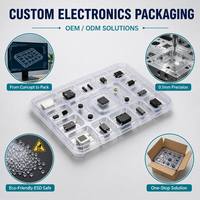 Plateau en blister de précision en PET transparent personnalisé pour composants électroniques |   Plateau thermoformé avec moule CNC, précision de 0,1 mm