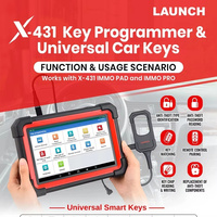 Programador de Llaves Launch X431 Más Reciente, Fabricante de Controles Remotos con Super Chip y 4 Juegos de Llaves Inteligentes
